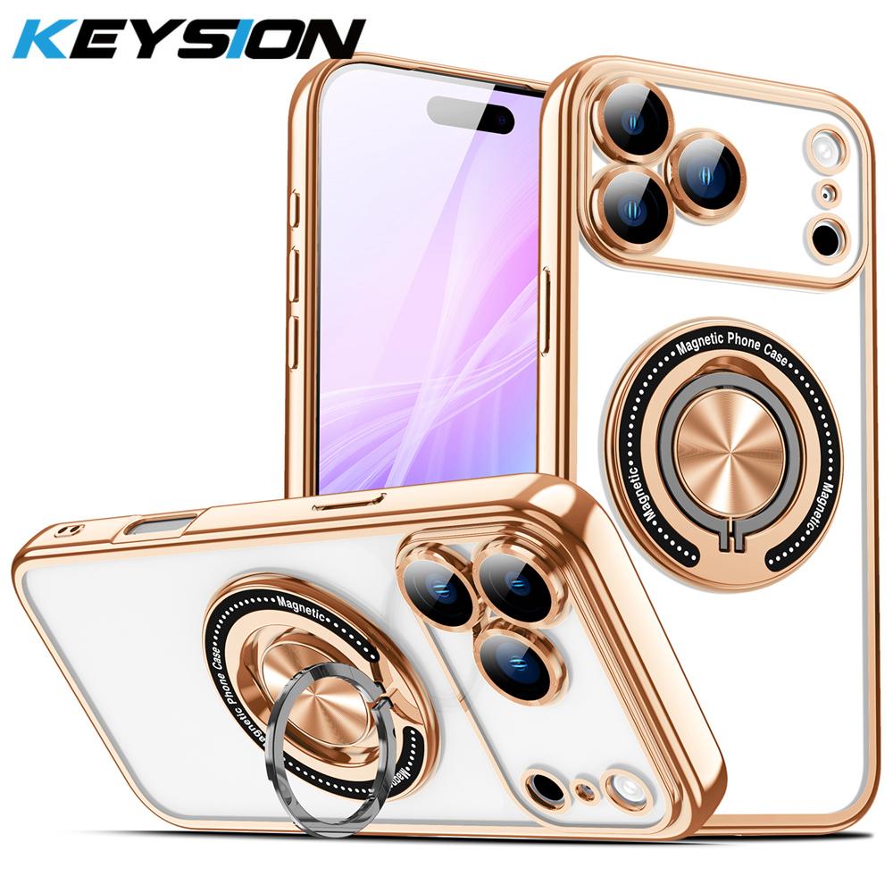 KEYSION Plating Transparent TPU Magnetic Case for MagSafe for iPhone 16 17 Pro Max 17 Air PC Ring Stand Lens Protect Phone Cover for iPhone 17 Pro Max золотой
KEYSION Plating Transparent TPU Magnetic Case for MagSafe for iPhone 16 17 Pro Max 17 Air PC Ring Stand Lens Protect Phone Cover for iPhone 17 Pro Max золотой