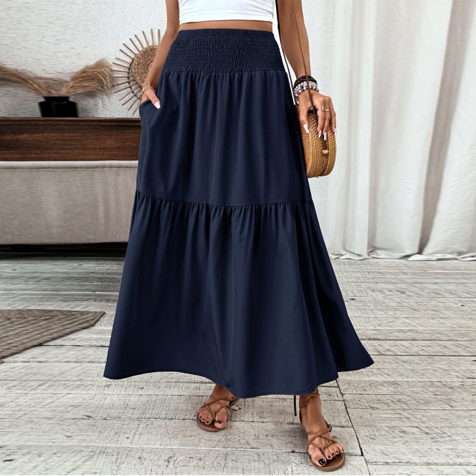 Women s Fashion Pleated Floral Print Elastic Waist Loose Splicing A Line Pocket Skirt L Темно-синій
Women s Fashion Pleated Floral Print Elastic Waist Loose Splicing A Line Pocket Skirt L Темно-синій
