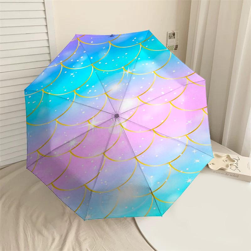 1PC Mermaid Scales Umbrella-8-Rib Reinforced Portable Folding Travel Suitable for All Seasons Outdoor Daily Use-Z0459
1PC Mermaid Scales Umbrella-8-Rib Reinforced Portable Folding Travel Suitable for All Seasons Outdoor Daily Use-Z0459