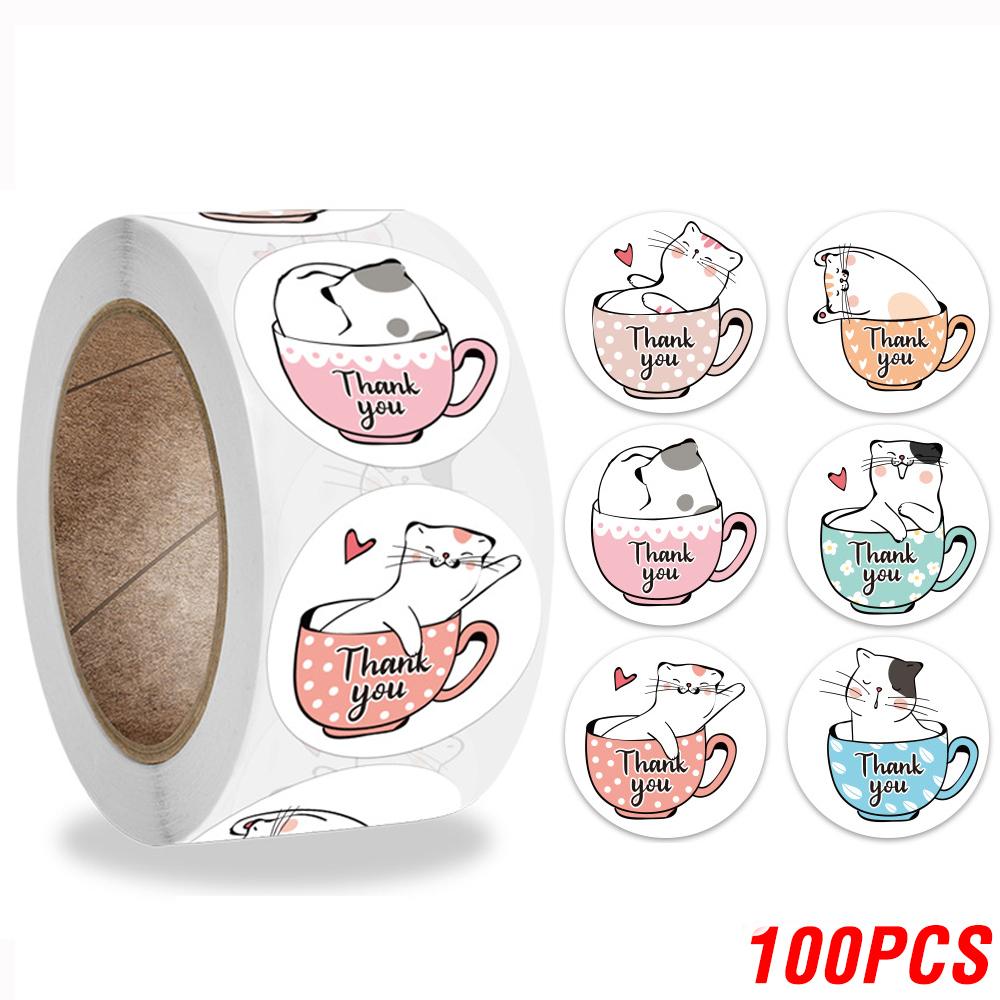 100-500pcs Kawaii Cat Thank You Stickers Round Cartoon Animal Adhesive seal Labels for Greeting Cards Gift Decoration Stationery
100-500pcs Kawaii Cat Thank You Stickers Round Cartoon Animal Adhesive seal Labels for Greeting Cards Gift Decoration Stationery