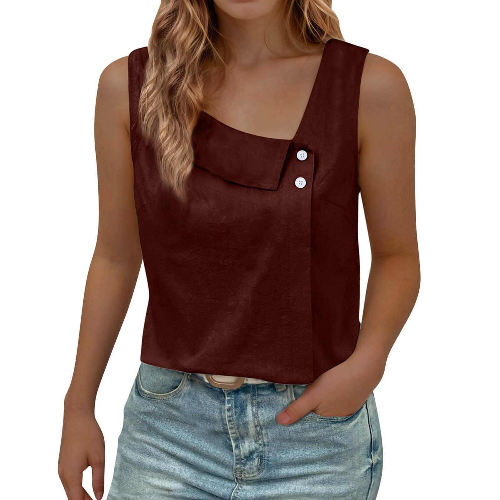 Однотонні жіночі топи без рукавів, модні повсякденні вільні з V-подібним вирізом, сорочки великих розмірів XXL кавовий
Однотонні жіночі топи без рукавів, модні повсякденні вільні з V-подібним вирізом, сорочки великих розмірів XXL кавовий