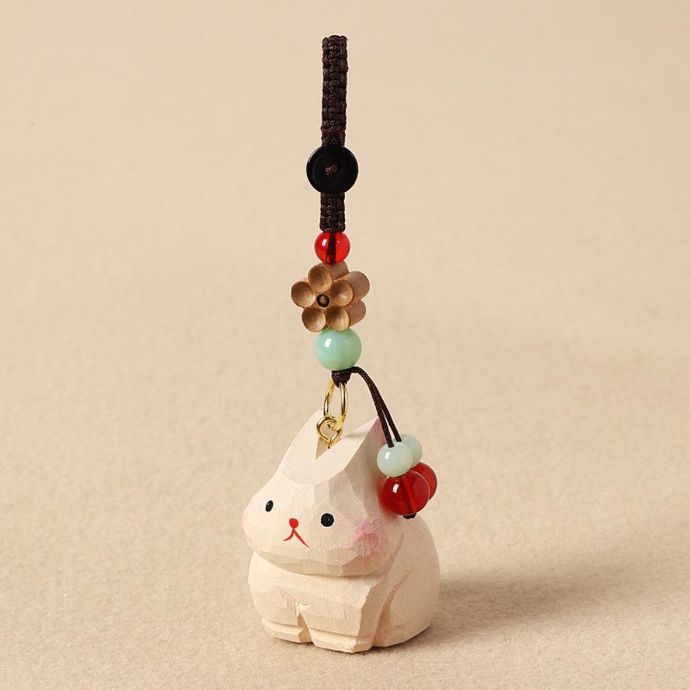 Flower Wood Rabbit Dolls Pendant Beads Car Keyring Cute Wooden Carved Rabbit Keychain Students Style 1
Flower Wood Rabbit Dolls Pendant Beads Car Keyring Cute Wooden Carved Rabbit Keychain Students Style 1