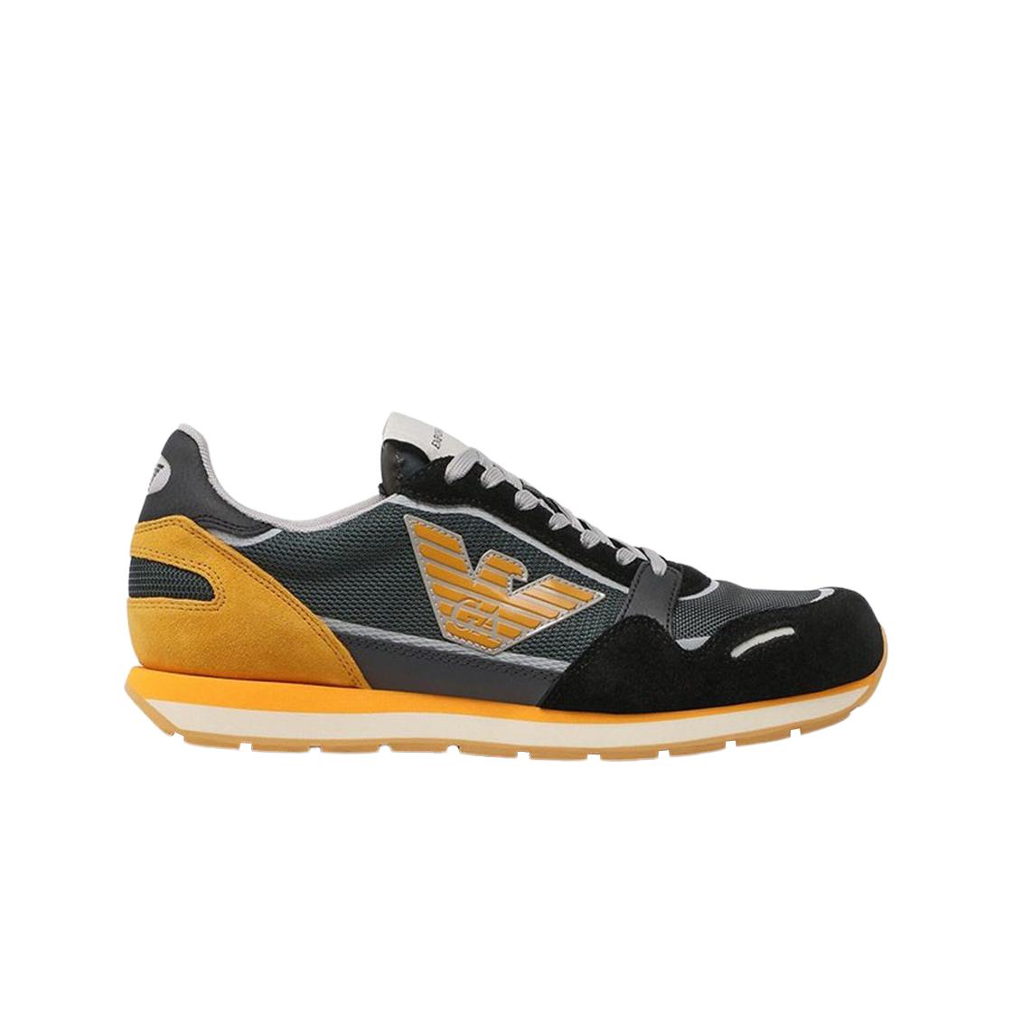 Emporio Armani Logo Patch Sneakers With Suede Black Dark Grey Yellow US 8
Emporio Armani Logo Patch Sneakers With Suede Black Dark Grey Yellow US 8
