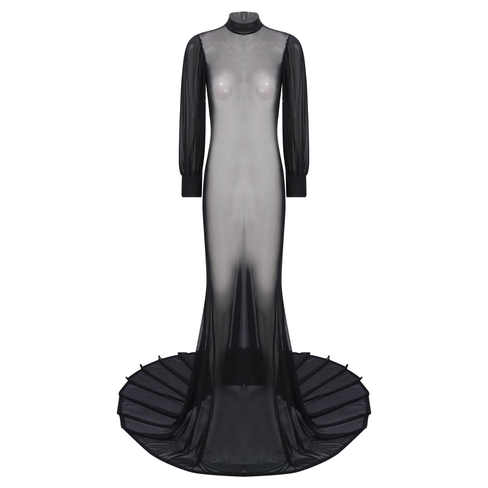 Женское элегантное прозрачное сетчатое макси-платье с высоким воротом и длинными рукавами, вечернее платье в пол для фотосессии, накидка XS чёрный
Женское элегантное прозрачное сетчатое макси-платье с высоким воротом и длинными рукавами, вечернее платье в пол для фотосессии, накидка XS чёрный