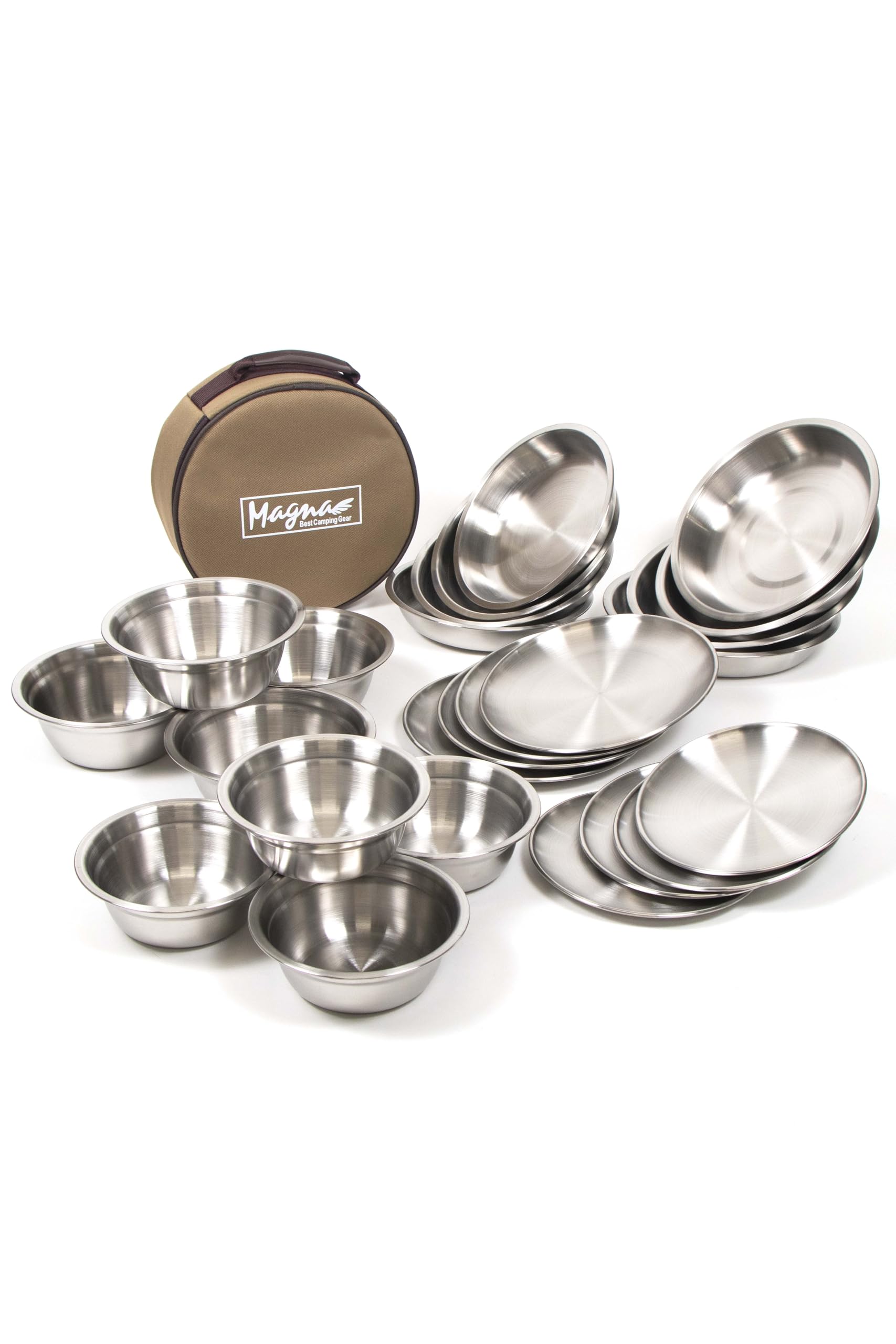 MAGNA Stainless Steel Tableware Set Camping BBQ Outdoor Family Set Cafe au Lait 24 Piece (01 Set)
MAGNA Stainless Steel Tableware Set Camping BBQ Outdoor Family Set Cafe au Lait 24 Piece (01 Set)