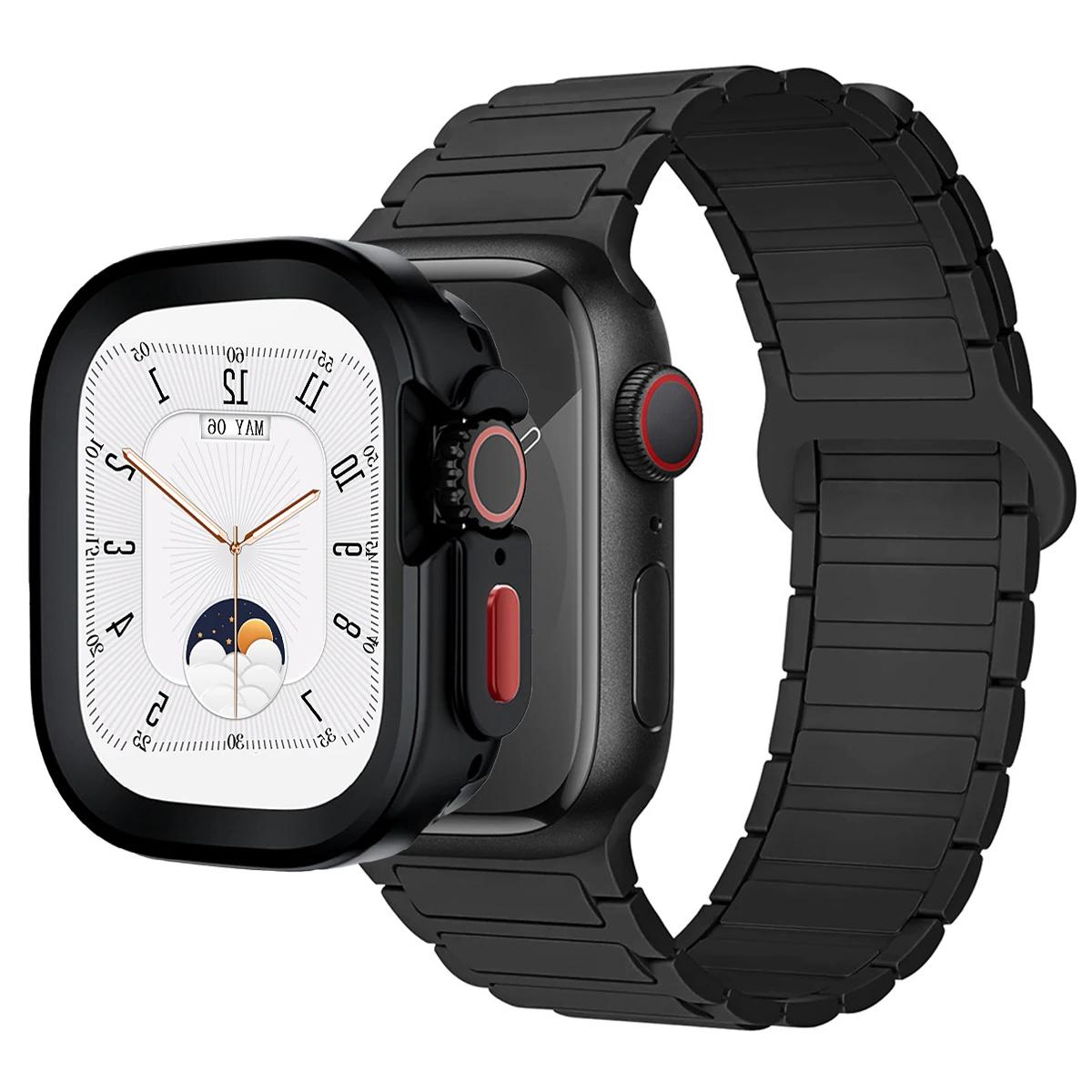 Magnetic Loop+silicone case for Apple Watch 42mm 46mm 44mm 40mm 49mm 45mm 41mm iWatch Series 11 SE 3 Ultra 3 10 9 8 7 6 5 Strap 40 or 41mm
Magnetic Loop+silicone case for Apple Watch 42mm 46mm 44mm 40mm 49mm 45mm 41mm iWatch Series 11 SE 3 Ultra 3 10 9 8 7 6 5 Strap 40 or 41mm