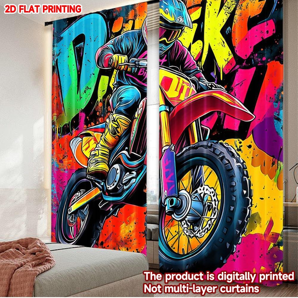 Set Of 2 Flat Printing Popular Christmas Curtains Colorful Dirt Bike Rider Digital Printed Polyester Drapes Spring Perfect Curtain W100*H70(CM)-Grommet top&2PCS
Set Of 2 Flat Printing Popular Christmas Curtains Colorful Dirt Bike Rider Digital Printed Polyester Drapes Spring Perfect Curtain W100*H70(CM)-Grommet top&2PCS