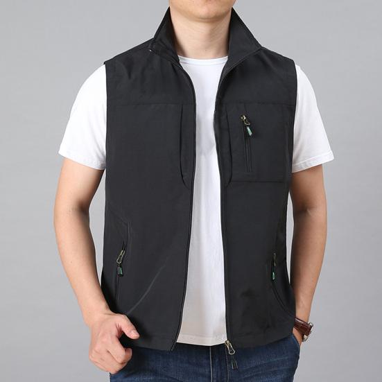 Мужской жилет со стойкой, без рукавов, на молнии, однотонный, с карманами, для рыбалки на открытом воздухе M чёрный
Мужской жилет со стойкой, без рукавов, на молнии, однотонный, с карманами, для рыбалки на открытом воздухе M чёрный