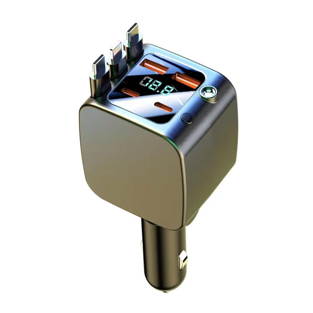 120W 7-in-1 Car Charger Super Fast Charging With Retractable Cable And Ambiance Light Voltage Display For IPhone чорний
120W 7-in-1 Car Charger Super Fast Charging With Retractable Cable And Ambiance Light Voltage Display For IPhone чорний