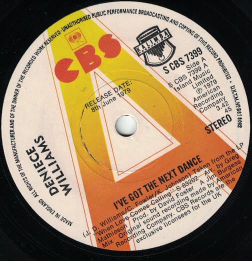 7-дюймовая пластинка DENIECE WILLIAMS - I ve Got The Next Dance SCBS7399PROMO CBS 1979 UK Соул/Фанк Б/У
7-дюймовая пластинка DENIECE WILLIAMS - I ve Got The Next Dance SCBS7399PROMO CBS 1979 UK Соул/Фанк Б/У