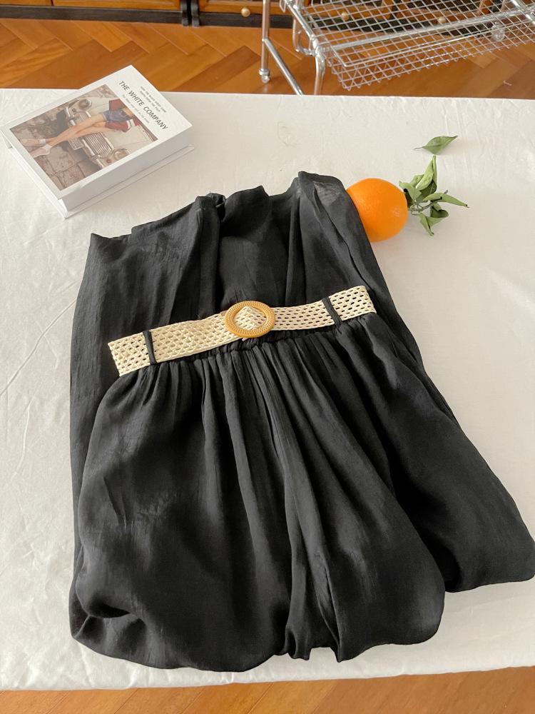 Women s Summer High-Waisted Wide-Leg Pants with Woven Belt - Solid Color, Loose Fit, Versatile Design One Size чёрный
Women s Summer High-Waisted Wide-Leg Pants with Woven Belt - Solid Color, Loose Fit, Versatile Design One Size чёрный
