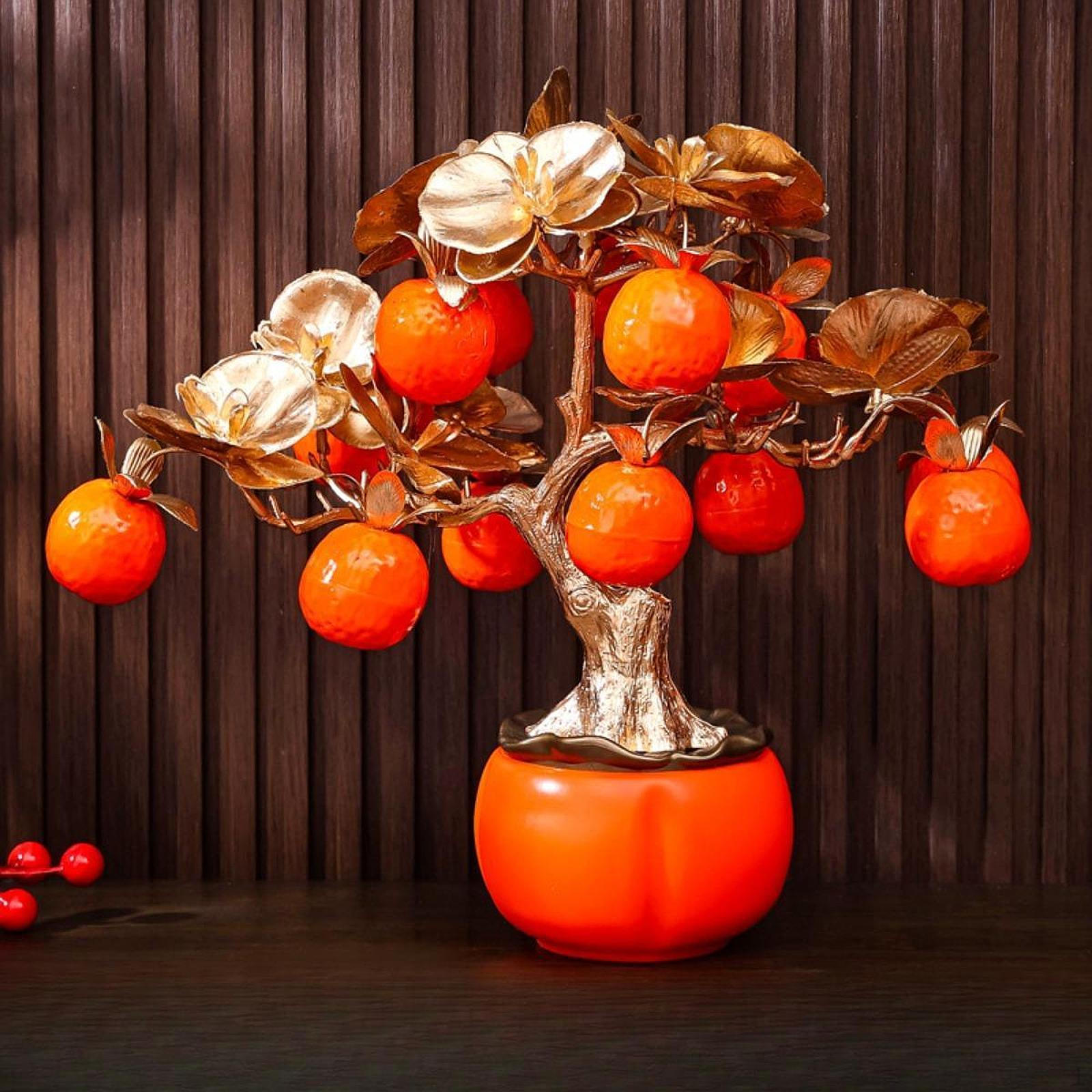 Feng Shui Persimmon Tree Statue Artificial Bonsai Fortune Plant Sculpture Resin for Home Decor
Feng Shui Persimmon Tree Statue Artificial Bonsai Fortune Plant Sculpture Resin for Home Decor