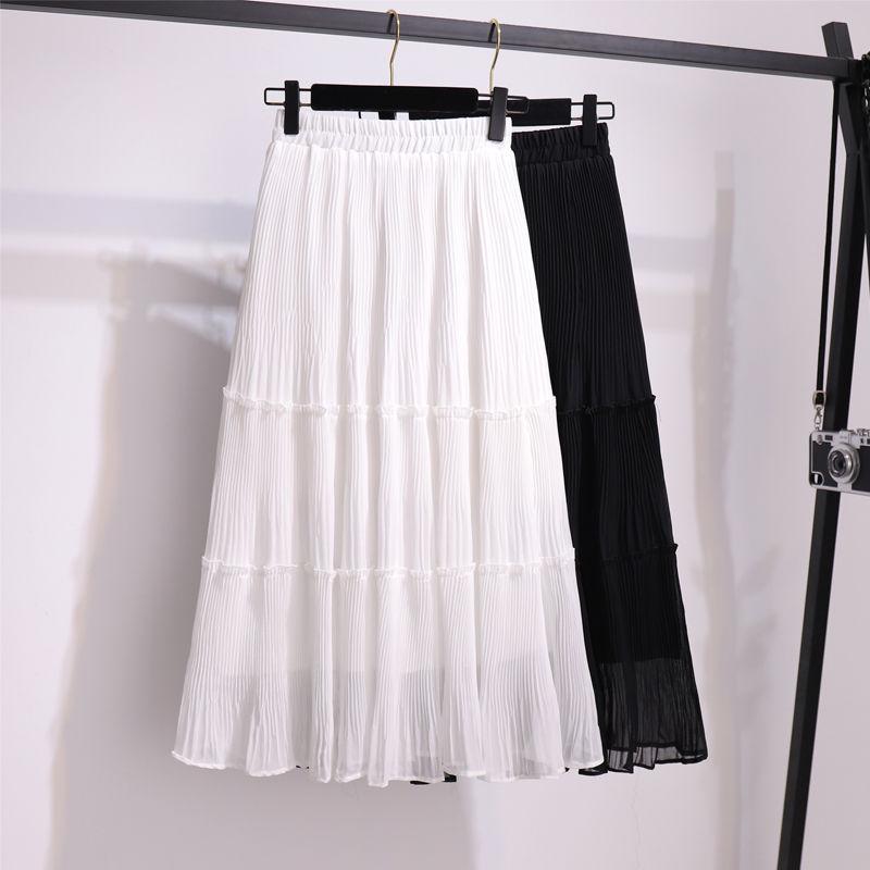 Chiffon Pleated High-Waist Midi Skirt for Spring/Summer 2024 - Solid Color, Loose, Mid-Length Skirt for Women S (suitable for 75-90 kg)
Chiffon Pleated High-Waist Midi Skirt for Spring/Summer 2024 - Solid Color, Loose, Mid-Length Skirt for Women S (suitable for 75-90 kg)
