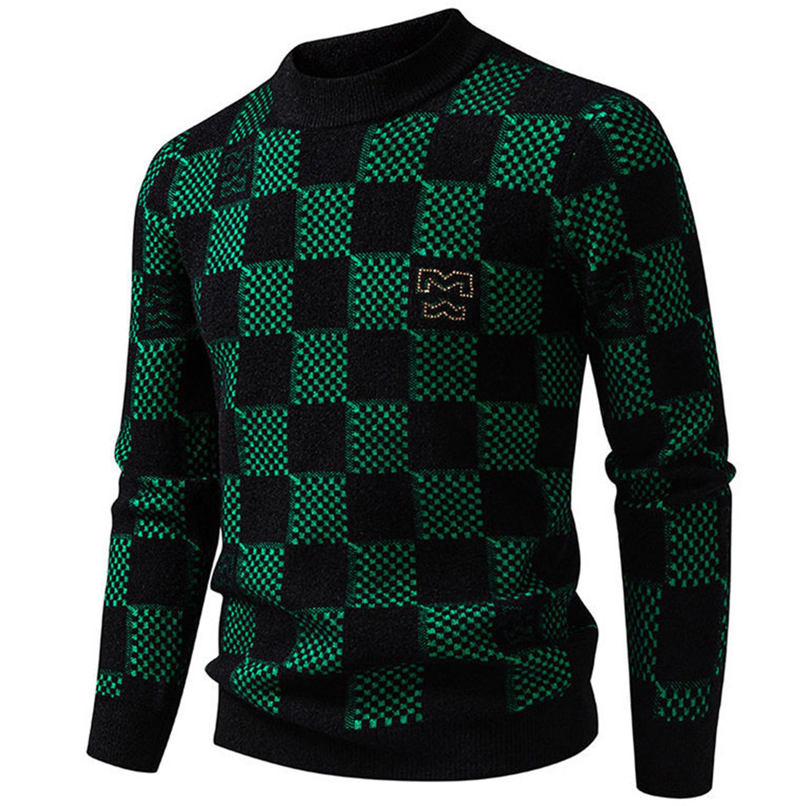 Мужской клетчатый свитер с полугорлом, мужской утолщенный повседневный пуловер, вязаный топ L зелёный
Мужской клетчатый свитер с полугорлом, мужской утолщенный повседневный пуловер, вязаный топ L зелёный