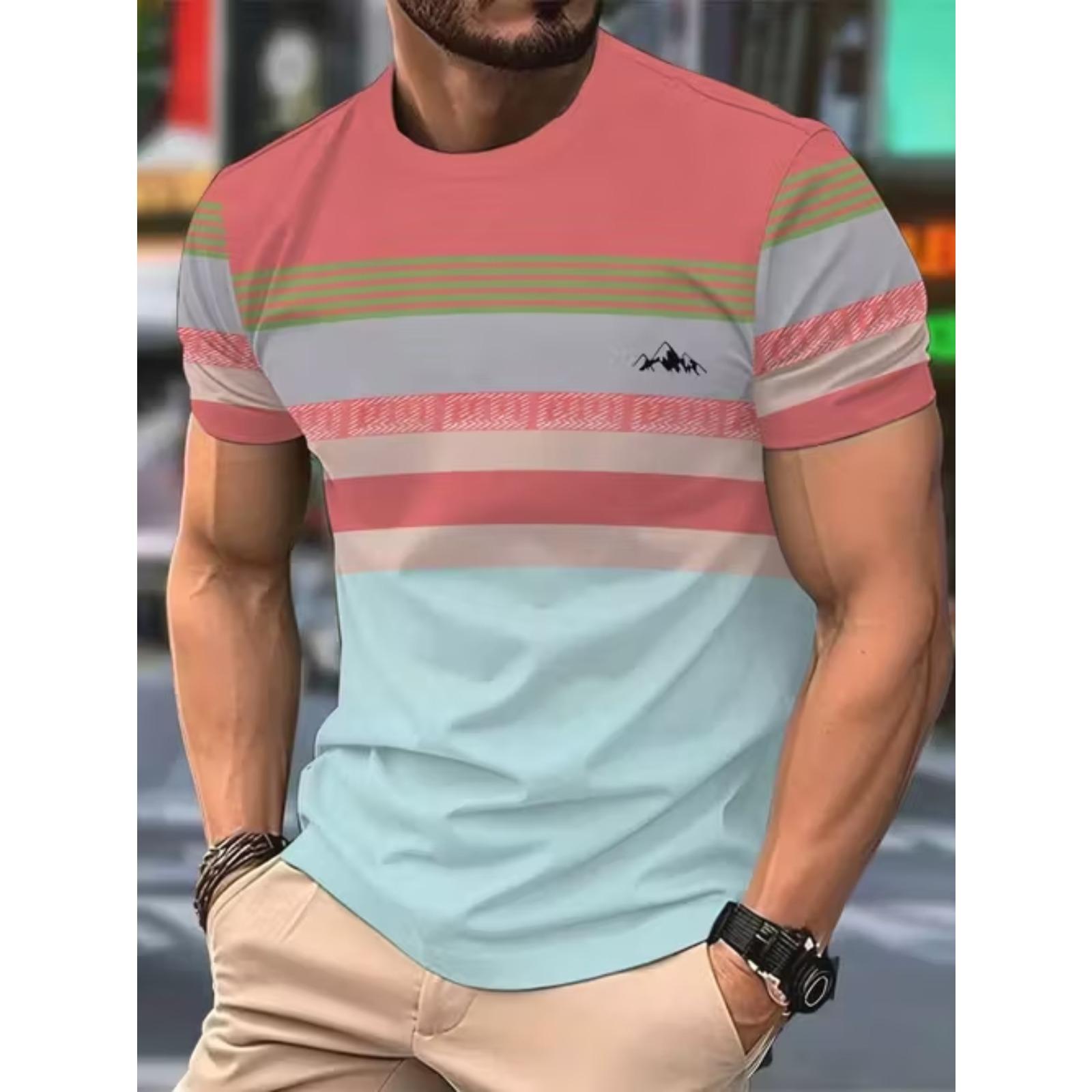 New Summer Men s Fashion T-shirt Personality Geometric Pattern Printed Men s T-shirt Top 8XL рожевий
New Summer Men s Fashion T-shirt Personality Geometric Pattern Printed Men s T-shirt Top 8XL рожевий