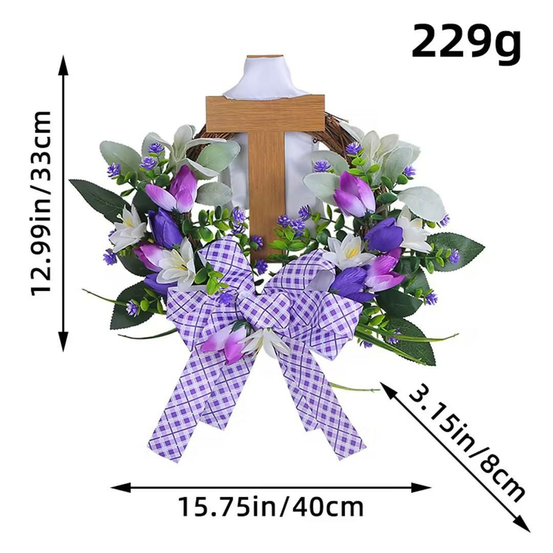 New Easter Cross Wreath With Bow Rattan Ring Garland Hanging Ornament For Home Front Door Wall Garden Decoration Art Gift фіолетовий
New Easter Cross Wreath With Bow Rattan Ring Garland Hanging Ornament For Home Front Door Wall Garden Decoration Art Gift фіолетовий