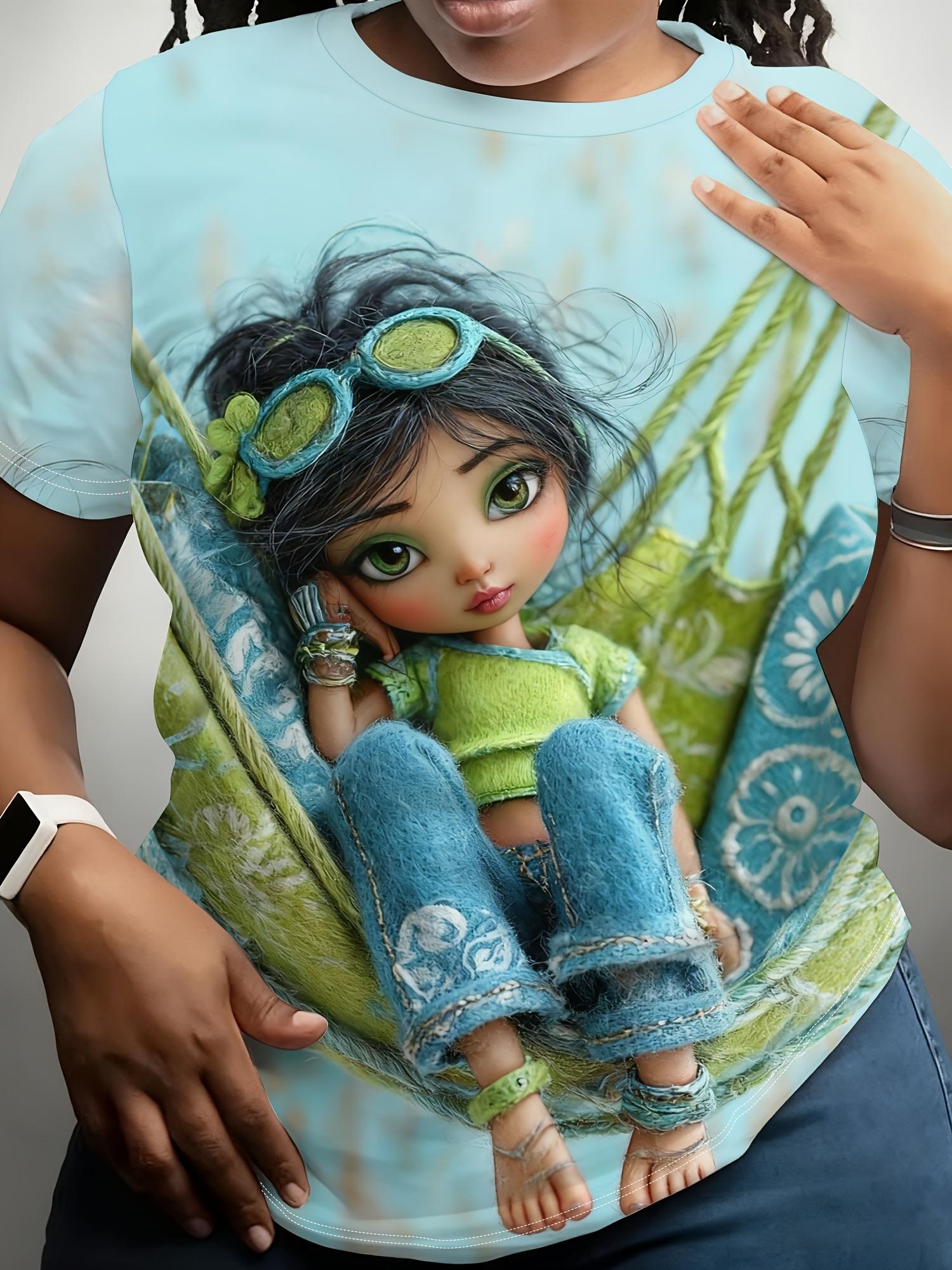 Plus-Size Women S Round-Neck And Fresh Hammock Doll Print T-Shirt. Made of Soft And Comfortable Fabric. Machine Washable. Suitable for Daily Wear. Fea 3XL дубильная кора
Plus-Size Women S Round-Neck And Fresh Hammock Doll Print T-Shirt. Made of Soft And Comfortable Fabric. Machine Washable. Suitable for Daily Wear. Fea 3XL дубильная кора