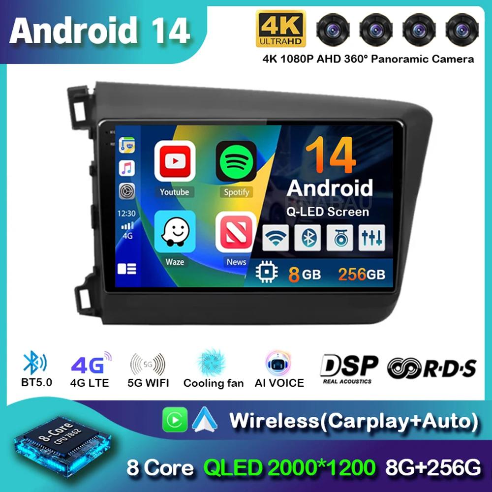 Android 14 Carplay Auto WIFI+4G Car Radio For Honda Civic 2012 2013 2014 2015 Multimedia Player Stereo GPS Head Unit No DVD 2Din
Android 14 Carplay Auto WIFI+4G Car Radio For Honda Civic 2012 2013 2014 2015 Multimedia Player Stereo GPS Head Unit No DVD 2Din