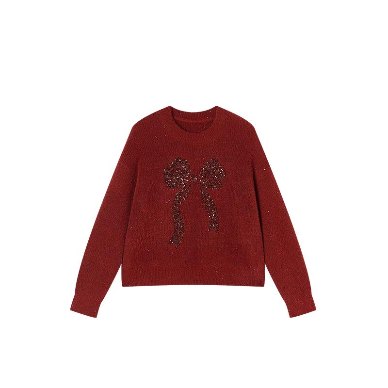 Xiangying Women s Red Sequin Bow Christmas Sweater S
Xiangying Women s Red Sequin Bow Christmas Sweater S