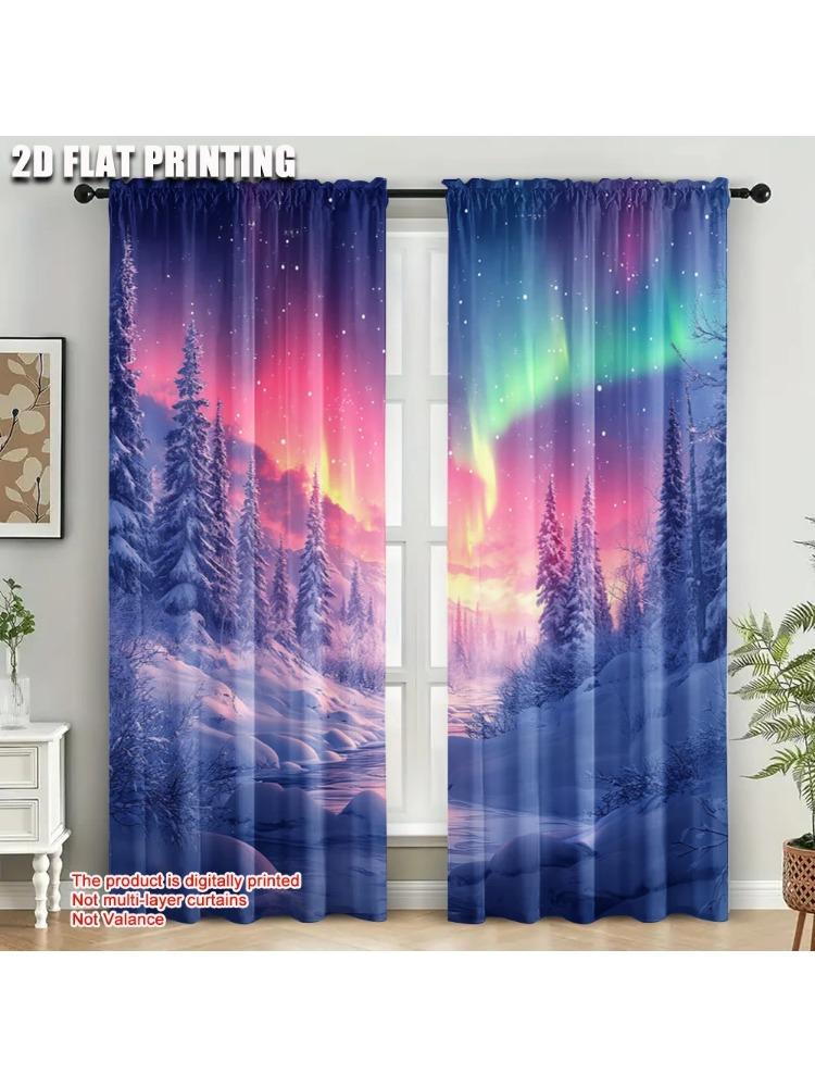 Plane Printing Curtains Aurora Snow Forest Polyester Without Rod Gifts Ldeal Kitchen Living Room Semi Sheer Made Of Great Decor W100*H70(CM)-Hooks&2PCS
Plane Printing Curtains Aurora Snow Forest Polyester Without Rod Gifts Ldeal Kitchen Living Room Semi Sheer Made Of Great Decor W100*H70(CM)-Hooks&2PCS