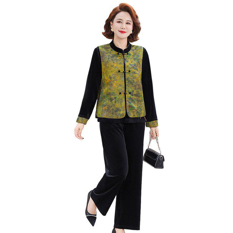 2026 New Chinese Style Spring Suit: Gold Velvet Vest & Pants Set for Middle-Aged/Elderly Women, Stylish National Style for Spring/Autumn. XL
2026 New Chinese Style Spring Suit: Gold Velvet Vest & Pants Set for Middle-Aged/Elderly Women, Stylish National Style for Spring/Autumn. XL
