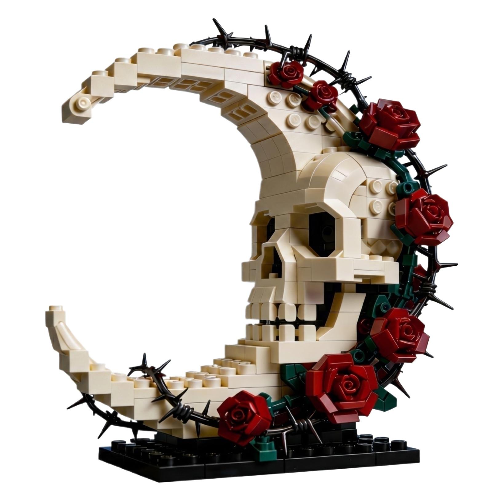 Creative Gothic Style Skull and Rose Building Blocks Set 439 Pieces Small Particle Construction Toy Display Model for Children and Collectors One Size
Creative Gothic Style Skull and Rose Building Blocks Set 439 Pieces Small Particle Construction Toy Display Model for Children and Collectors One Size