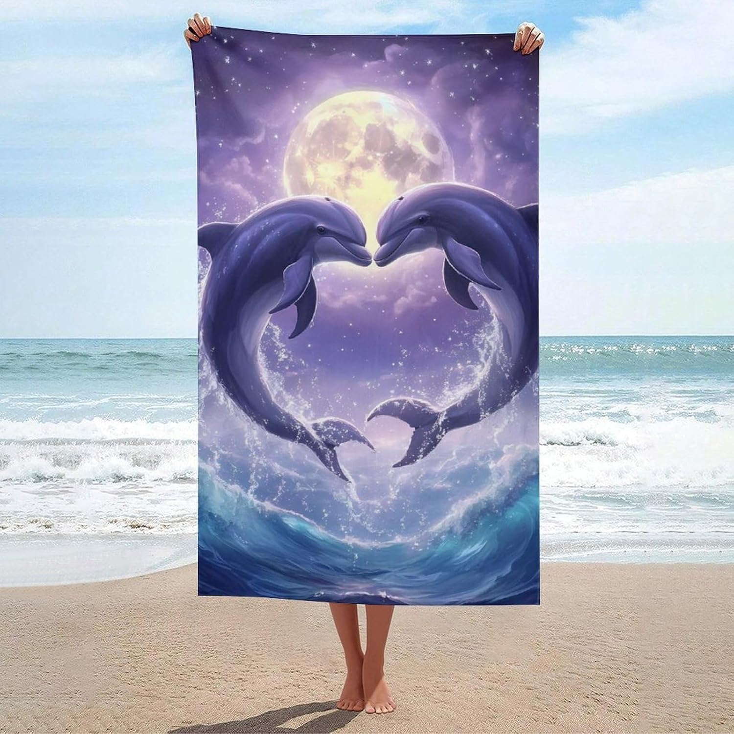 Artistic Dolphin Pattern Beach Towel, Ocean Animal Quick Dry Absorbent, Large Sand Free Travel Pool Essentials W40*H60(CM)
Artistic Dolphin Pattern Beach Towel, Ocean Animal Quick Dry Absorbent, Large Sand Free Travel Pool Essentials W40*H60(CM)