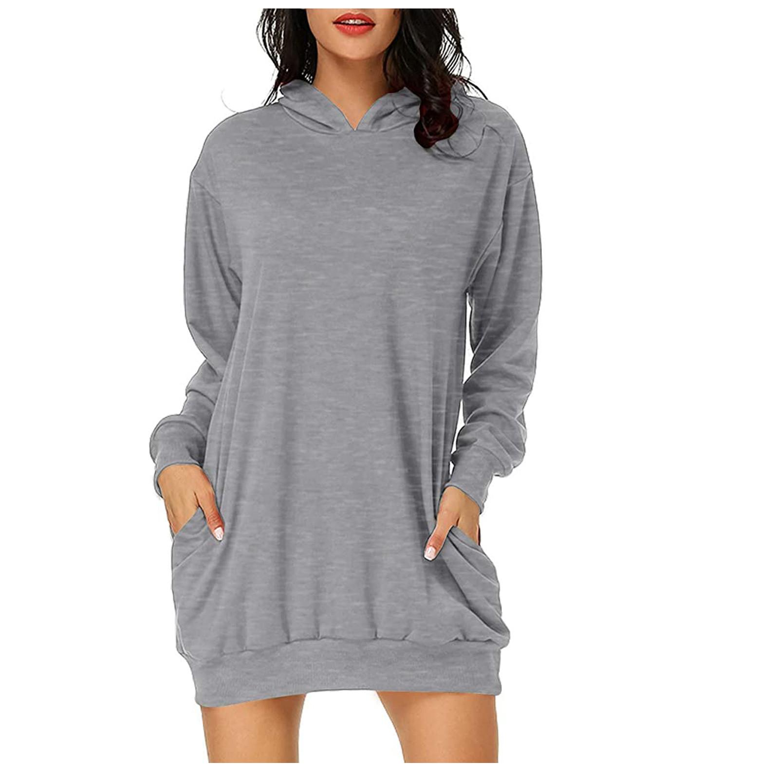 Женский пуловер с длинными рукавами и карманами, толстовка с капюшоном, платье, толстовка с талией, однотонные топы XL
Женский пуловер с длинными рукавами и карманами, толстовка с капюшоном, платье, толстовка с талией, однотонные топы XL