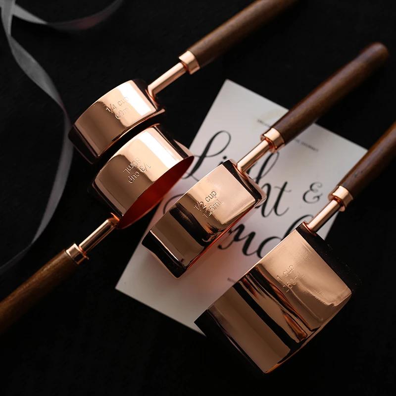 Stainless Steel Rose Gold Plated Measuring Cups Jugs Coffee Scoop Spoon With Wooden Handle Cake Kitchen Baking Tool
Stainless Steel Rose Gold Plated Measuring Cups Jugs Coffee Scoop Spoon With Wooden Handle Cake Kitchen Baking Tool
