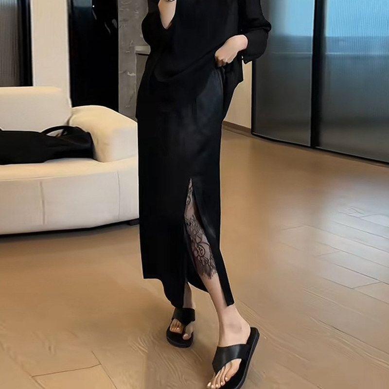 Plus Size Ladies Summer Thin Loose Skirt Women s Plus Size High Waist Drooping Slimming Mid Length Long Length Side Slit A- line Skirt Black Size M
Plus Size Ladies Summer Thin Loose Skirt Women s Plus Size High Waist Drooping Slimming Mid Length Long Length Side Slit A- line Skirt Black Size M