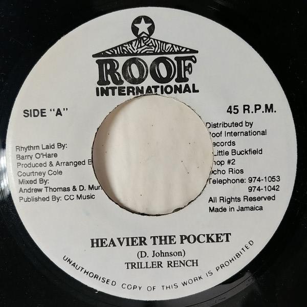 7inch Record THRILLER RENCH - Heavier The Pocket NONE Roof Internatio 1994 Jamaica Reggae, Ska & Dub Used
7inch Record THRILLER RENCH - Heavier The Pocket NONE Roof Internatio 1994 Jamaica Reggae, Ska & Dub Used