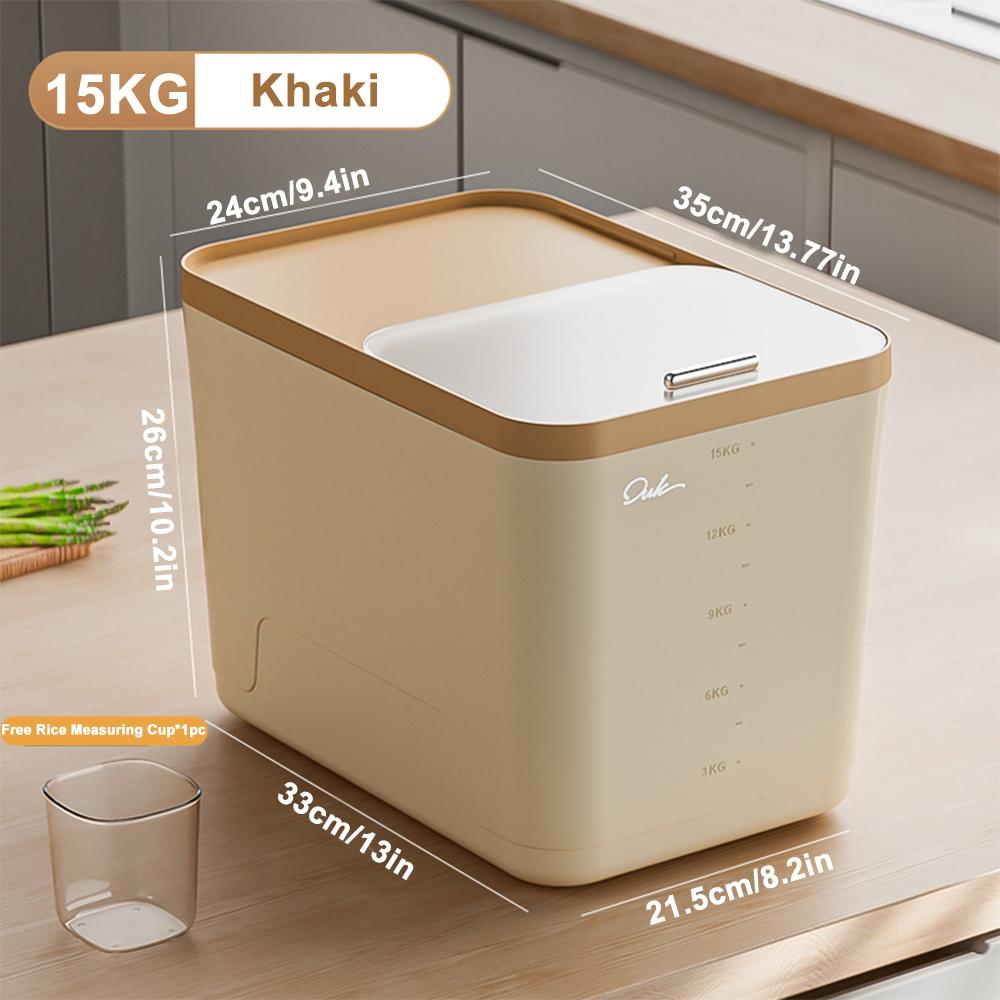 5/10/15KG Rice Storage Box Home with Lid Insect Proof Moisture Proof Rice Box Sealed Jar Kitchen Container Storing Dry Grain
5/10/15KG Rice Storage Box Home with Lid Insect Proof Moisture Proof Rice Box Sealed Jar Kitchen Container Storing Dry Grain