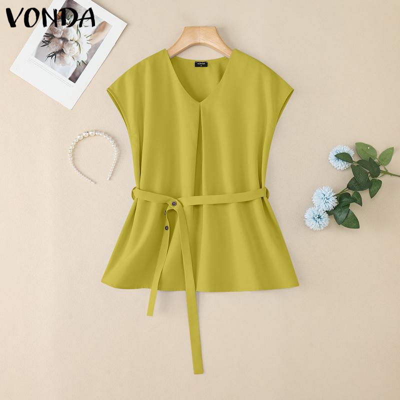 VONDA Women Casual Short Sleeve Solid Color Loose Belt Blouse 5XL жёлтый
VONDA Women Casual Short Sleeve Solid Color Loose Belt Blouse 5XL жёлтый