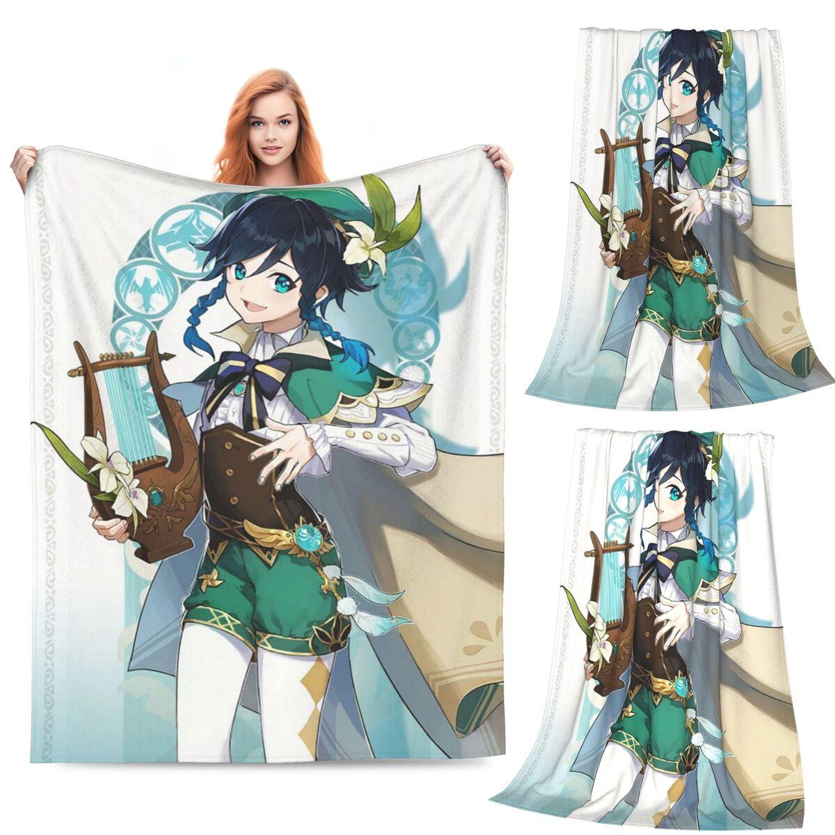 Genshin Game Cartoon Blankets Soft Warm Flannel Throw Blanket Cover for Bed Living room Picnic Travel Home Couch 80x120cm
Genshin Game Cartoon Blankets Soft Warm Flannel Throw Blanket Cover for Bed Living room Picnic Travel Home Couch 80x120cm