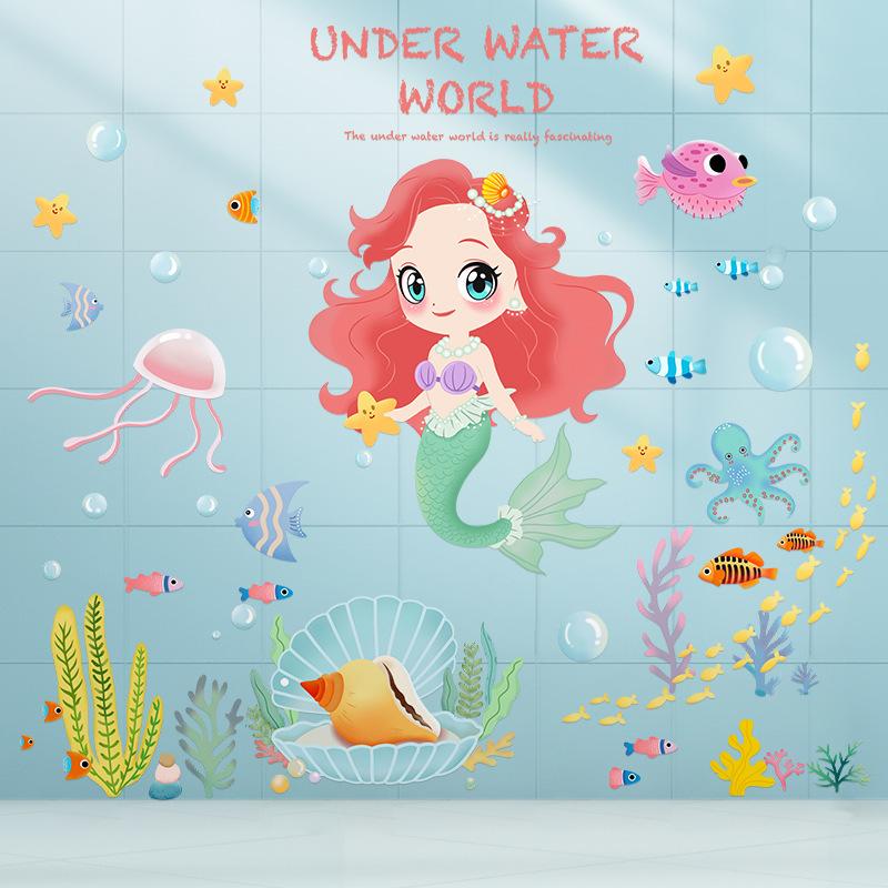 Bathroom toilet tiles marine fish waterproof wall stickers school kindergarten mother and baby store kindergarten museum mermaid stickers 45*60
Bathroom toilet tiles marine fish waterproof wall stickers school kindergarten mother and baby store kindergarten museum mermaid stickers 45*60