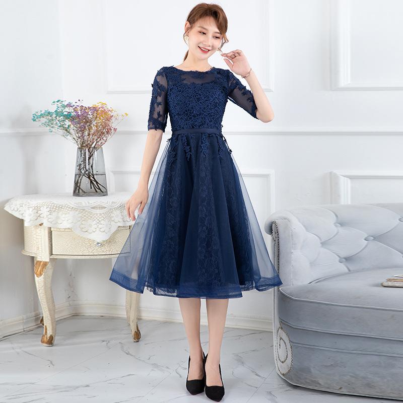 Japanese and Korean dresses spring new mid-sleeved lace temperament elegant daily wearable dresses XXXL Темно-синій
Japanese and Korean dresses spring new mid-sleeved lace temperament elegant daily wearable dresses XXXL Темно-синій