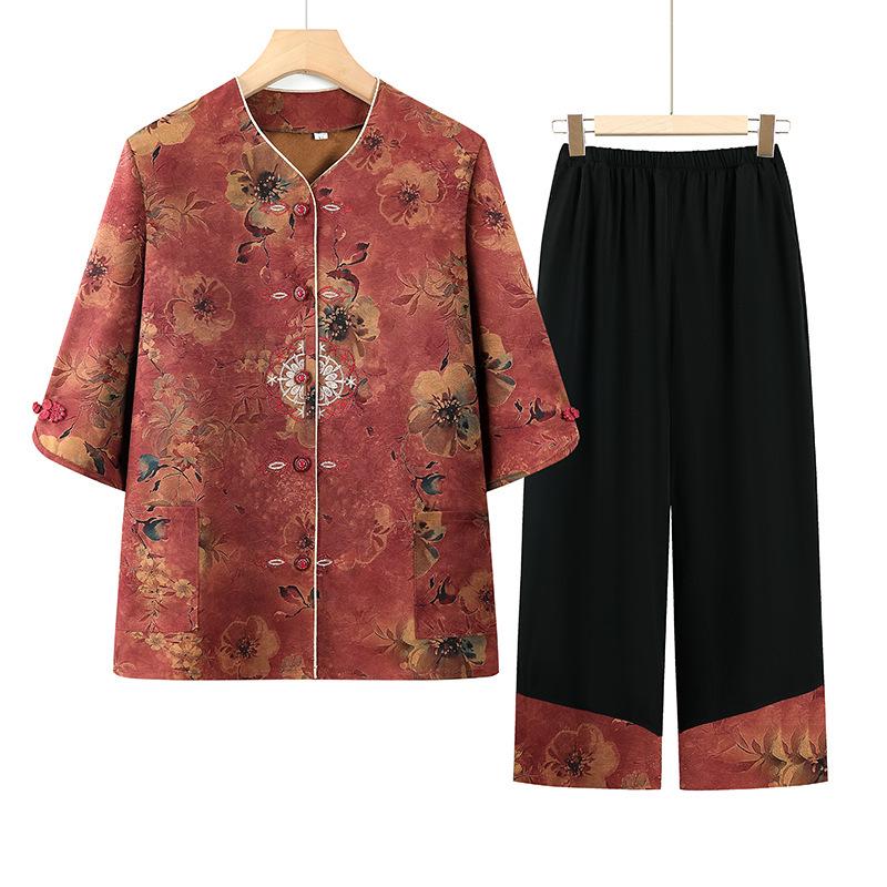 Plus Size Women s Mid-Sleeve Tang Suit Top & Pants Set - Stylish Spring/Autumn Chinese Style for Mom 2XL (100-115 Jin) червоний
Plus Size Women s Mid-Sleeve Tang Suit Top & Pants Set - Stylish Spring/Autumn Chinese Style for Mom 2XL (100-115 Jin) червоний