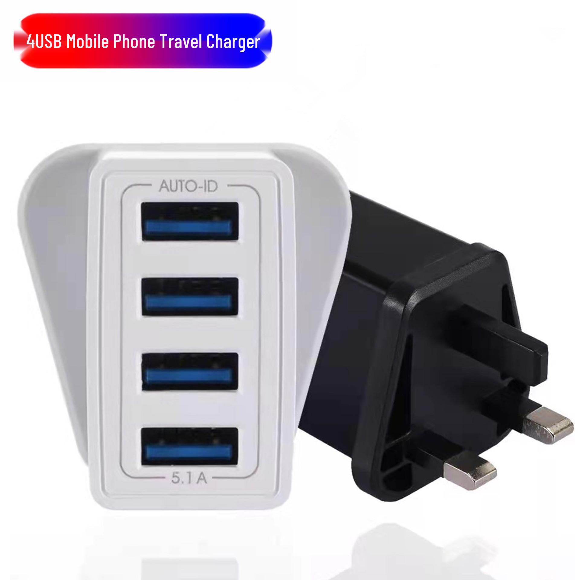 4-Port USB LED Mobile Charger 5.1A EU/US/UK Adapter for Phone & Tablet Packaging costs extra
4-Port USB LED Mobile Charger 5.1A EU/US/UK Adapter for Phone & Tablet Packaging costs extra