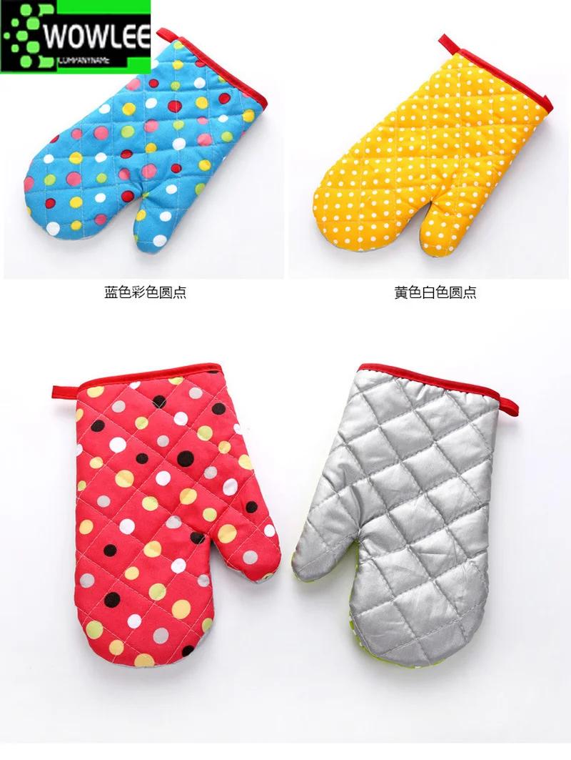 Варежка для микроволновой печи, хлопковая изоляция, термостойкие перчатки для выпечки, рукавицы из терилена, нескользящие, симпатичный кухонный инструмент, 1 шт.