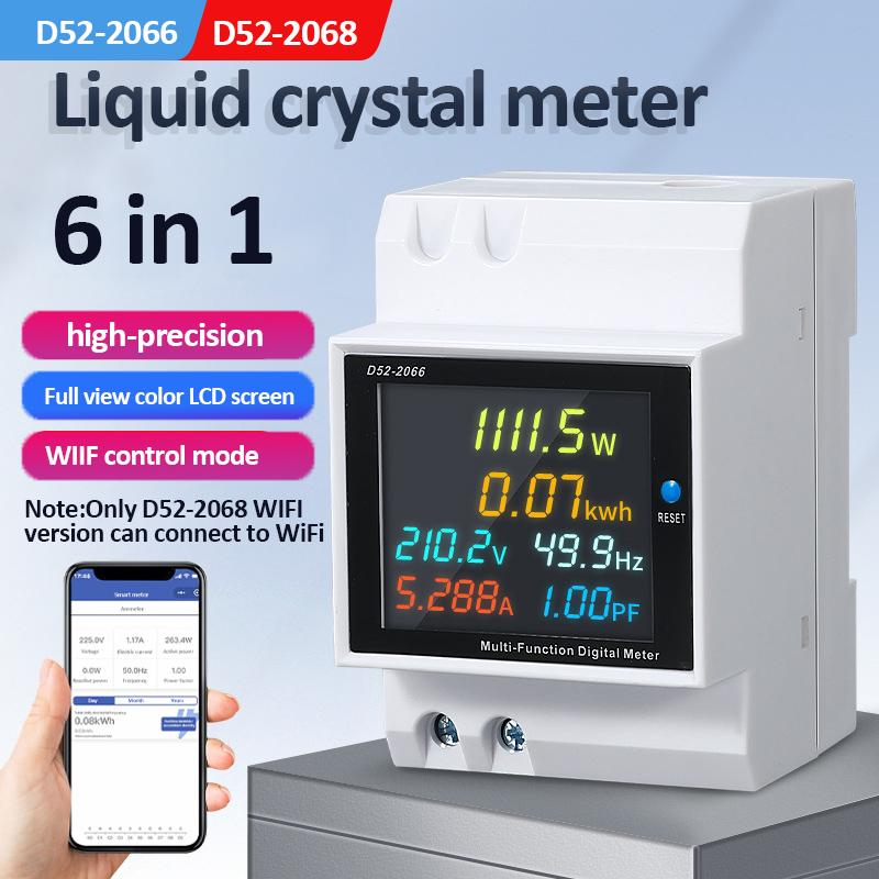 6 IN 1 Din Rail AC Monitor 110V 220V 380V 100A Voltage Current Power Factor Active KWH Electric Energy Frequency Meter VOLT AMP
6 IN 1 Din Rail AC Monitor 110V 220V 380V 100A Voltage Current Power Factor Active KWH Electric Energy Frequency Meter VOLT AMP