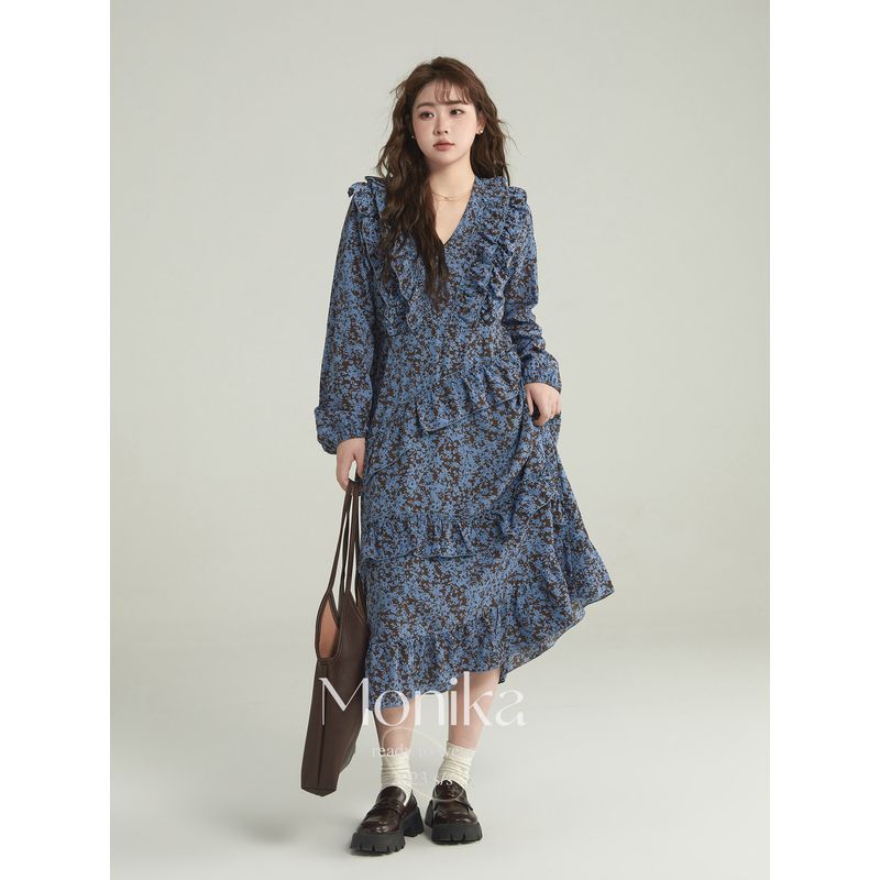 mm V-neck Floral Loose-Fit Wooden Ear a Word Dress Broken flowers XL
mm V-neck Floral Loose-Fit Wooden Ear a Word Dress Broken flowers XL