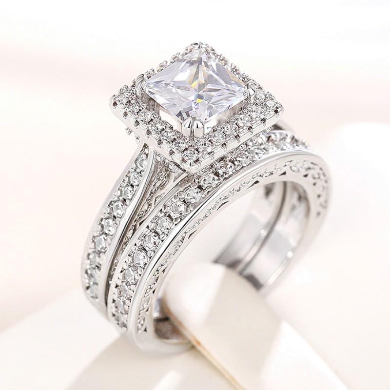 Huitan Princess Square CZ 2Pcs Set Rings for Women Luxury Trendy Female Accessories Engagement Wedding Party Elegant Zircon 6
Huitan Princess Square CZ 2Pcs Set Rings for Women Luxury Trendy Female Accessories Engagement Wedding Party Elegant Zircon 6