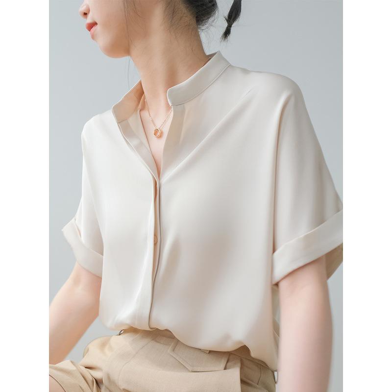 2023 Summer Women s Short Sleeve Satin Blouse - Light Apricot with Collared Neck Extra Large абрикосовий
2023 Summer Women s Short Sleeve Satin Blouse - Light Apricot with Collared Neck Extra Large абрикосовий