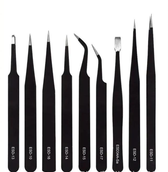 9 Piece Stainless Steel Precision Tweezers Set for DIY Crafting Electronics Repair with ESD Safe Design and Printed Identification Numbers One Size чёрный
9 Piece Stainless Steel Precision Tweezers Set for DIY Crafting Electronics Repair with ESD Safe Design and Printed Identification Numbers One Size чёрный