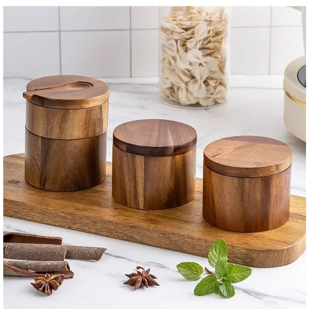 Acacia Wood Salt Shaker Seasoning Box Bamboo Pepper Box with Rotating Lid Kitchen Storage Spice Jar Spice Storage Box
Acacia Wood Salt Shaker Seasoning Box Bamboo Pepper Box with Rotating Lid Kitchen Storage Spice Jar Spice Storage Box