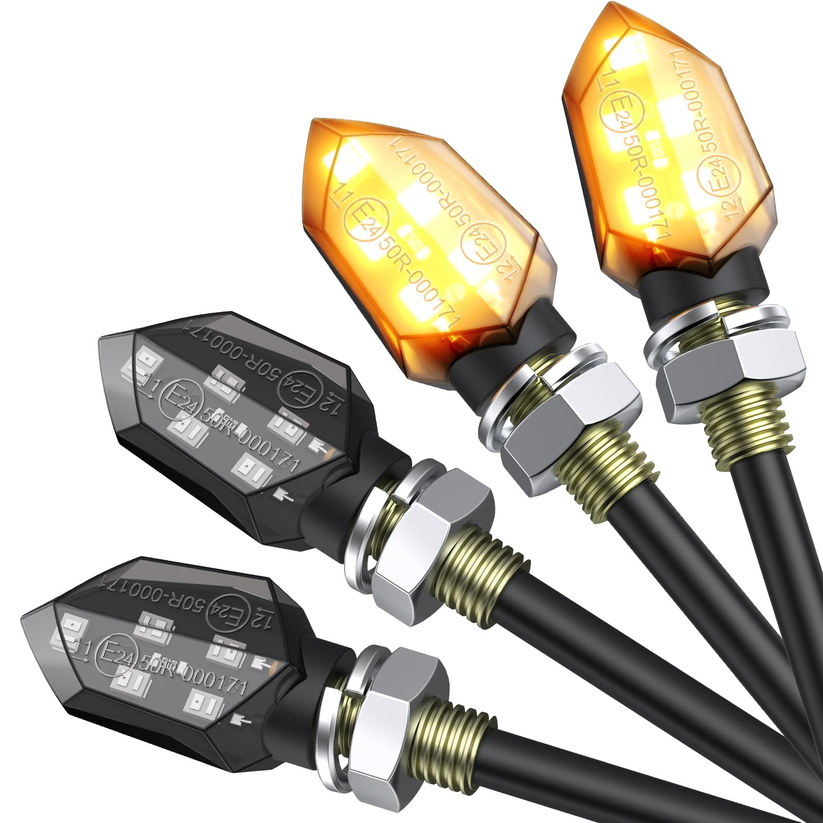 Justech LED Motorcycle Turn Signal 24LED 12V Universal Flowing Turn Signal High Brightness Turning Light Cover Yellow (Black Light)
Justech LED Motorcycle Turn Signal 24LED 12V Universal Flowing Turn Signal High Brightness Turning Light Cover Yellow (Black Light)