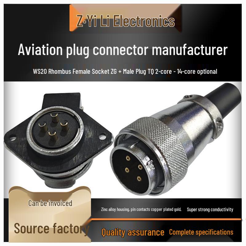 WS20 Aviation Plug Industrial Diamond Socket Connector, 10 Core, TQ+ZM, Dongguan Diamond Female Socket 2-Pin
WS20 Aviation Plug Industrial Diamond Socket Connector, 10 Core, TQ+ZM, Dongguan Diamond Female Socket 2-Pin