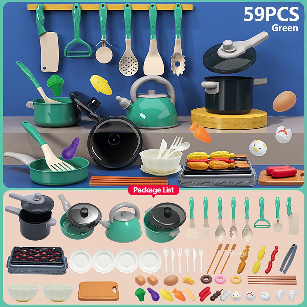 Kitchen Toys for Kids 59/69 PCS Pretend Cooking Set Play with Pots Pans Cookware Play Role Educational Toy Girls Boys Gifts
Kitchen Toys for Kids 59/69 PCS Pretend Cooking Set Play with Pots Pans Cookware Play Role Educational Toy Girls Boys Gifts