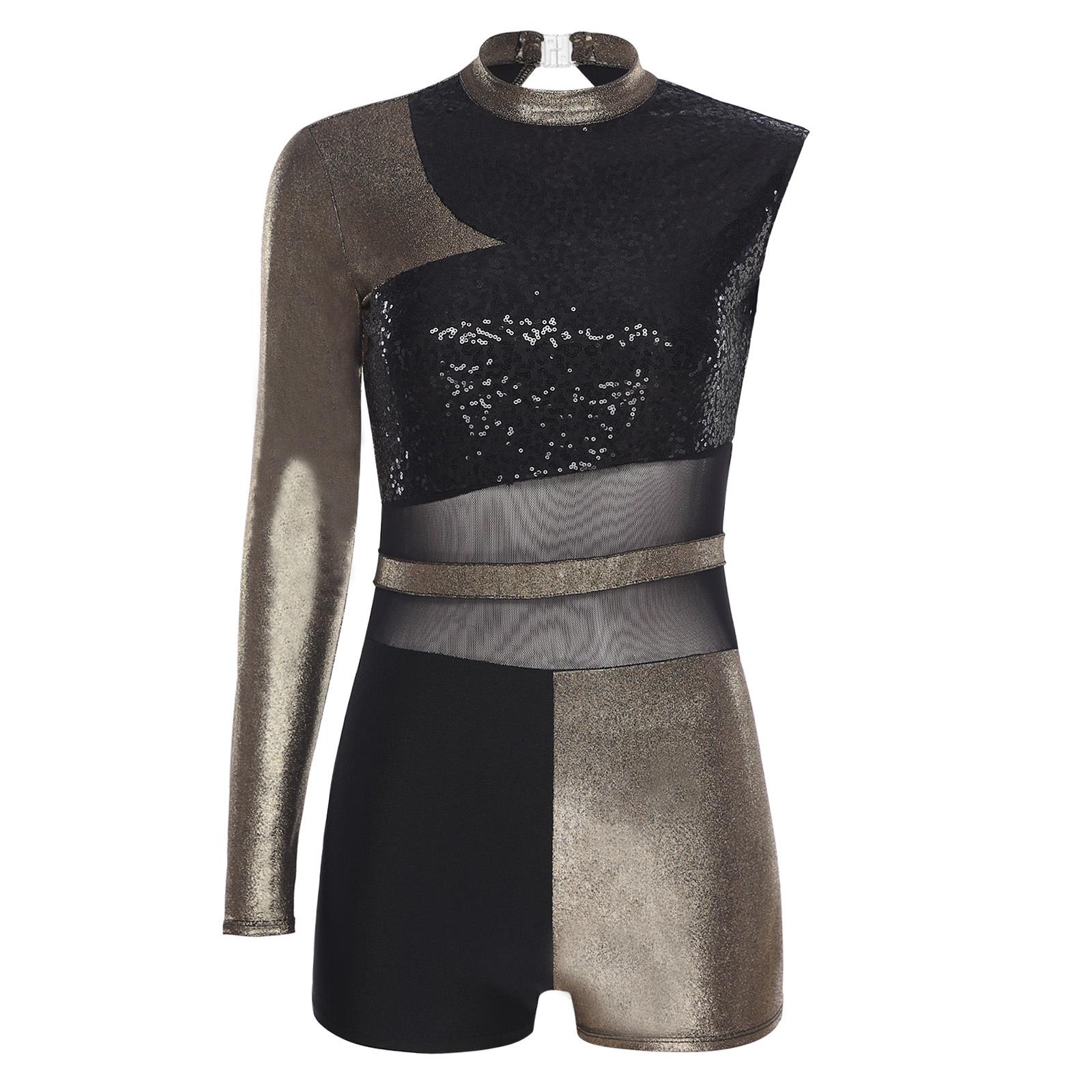 Жіночий леотар для танцю ча-ча з відкритою спиною, вирізом шортиків, блискучими паєтками, металізований, блискучий, костюм для бальних танців S золотий
Жіночий леотар для танцю ча-ча з відкритою спиною, вирізом шортиків, блискучими паєтками, металізований, блискучий, костюм для бальних танців S золотий