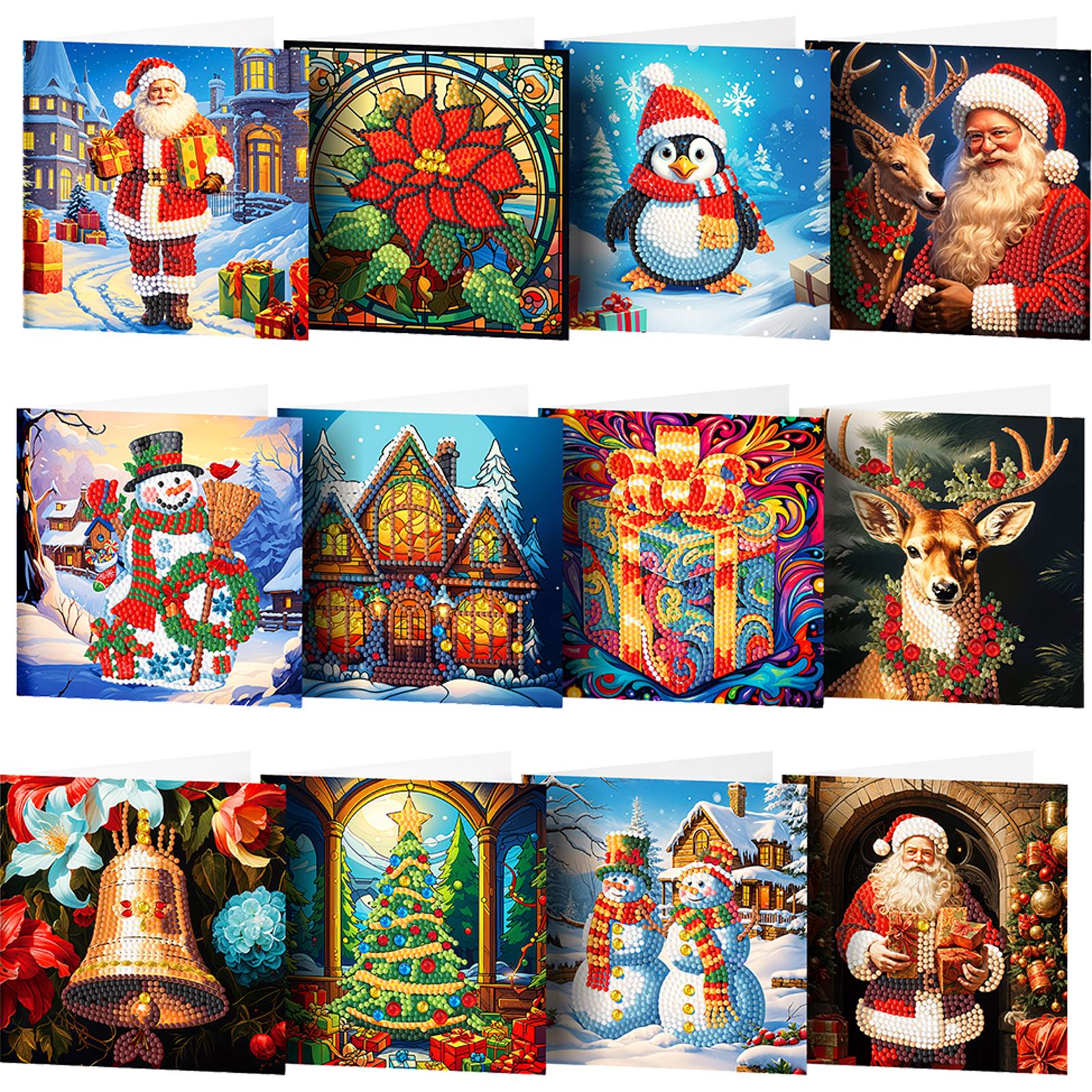 12pcs DIY Xmas Designs Diamond Painting Greeting Card Set Rhinestone Diamond Art Mosaic Postcards Congratulations Cards & Gifts
12pcs DIY Xmas Designs Diamond Painting Greeting Card Set Rhinestone Diamond Art Mosaic Postcards Congratulations Cards & Gifts